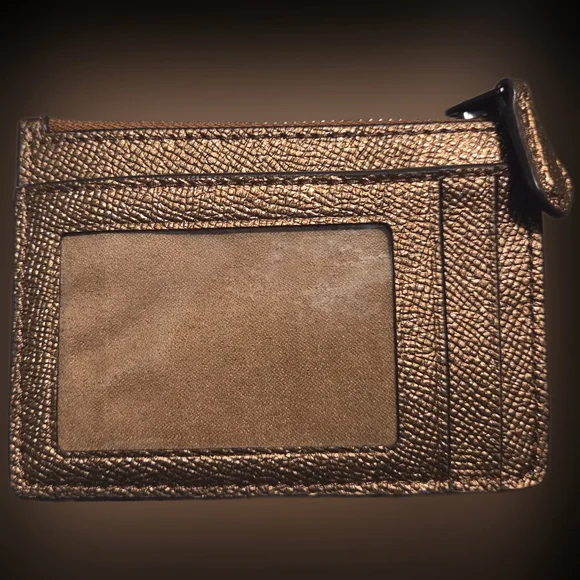 Coach Copper/Gold Textured Card Holder Wallet - Picture 2 of 4